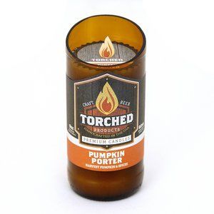 Torched Beer Bottle Candle 8 oz Pumpkin Porter Scent